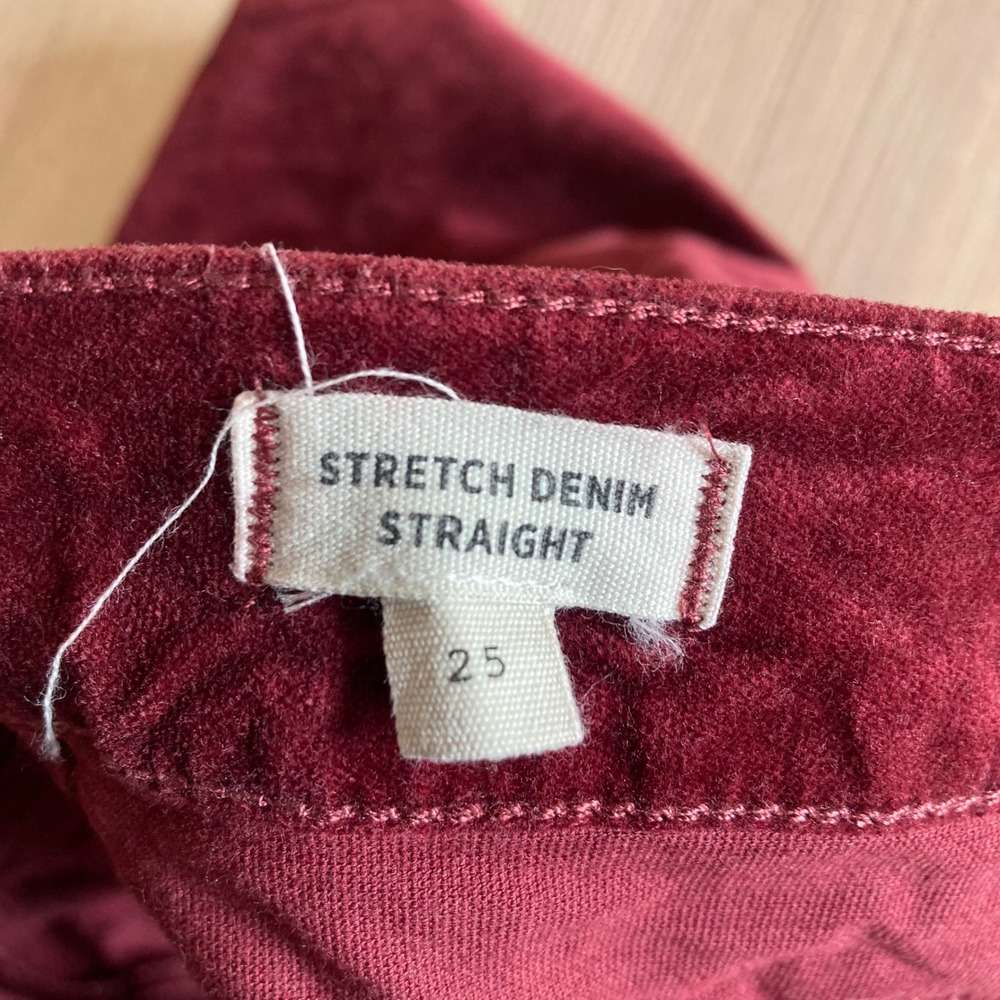 Madewell Mini Skirt Womens 25 Burgundy Corduroy Velvet Denim Straight Zip Front - Picture 5 of 10